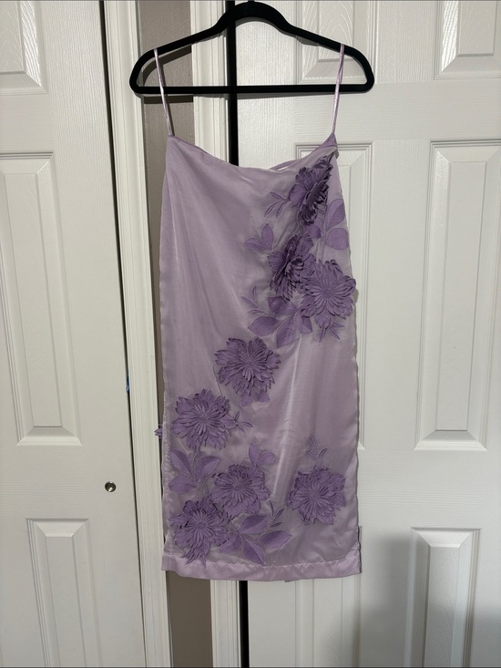 Anthropologie Dresses & Skirts - Anthropologie Lilac Floral Appliqué Slip Dress